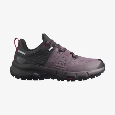 Salomon ODYSSEY GTX W Womens Hiking Shoes Black/Red UK GACB
